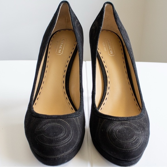 COACH Brigett Pumps Signature C Stylish Black High Heel Women’s Pumps Size 9.5 - Picture 9 of 11